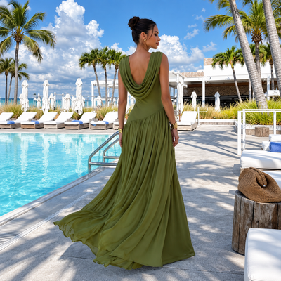 Avaralane Athena Draped Maxi Dress